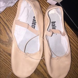 Pink Leather balera split sole ballet slippers